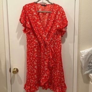 Shein Curve 2xl faux wrap dress 100% polyester